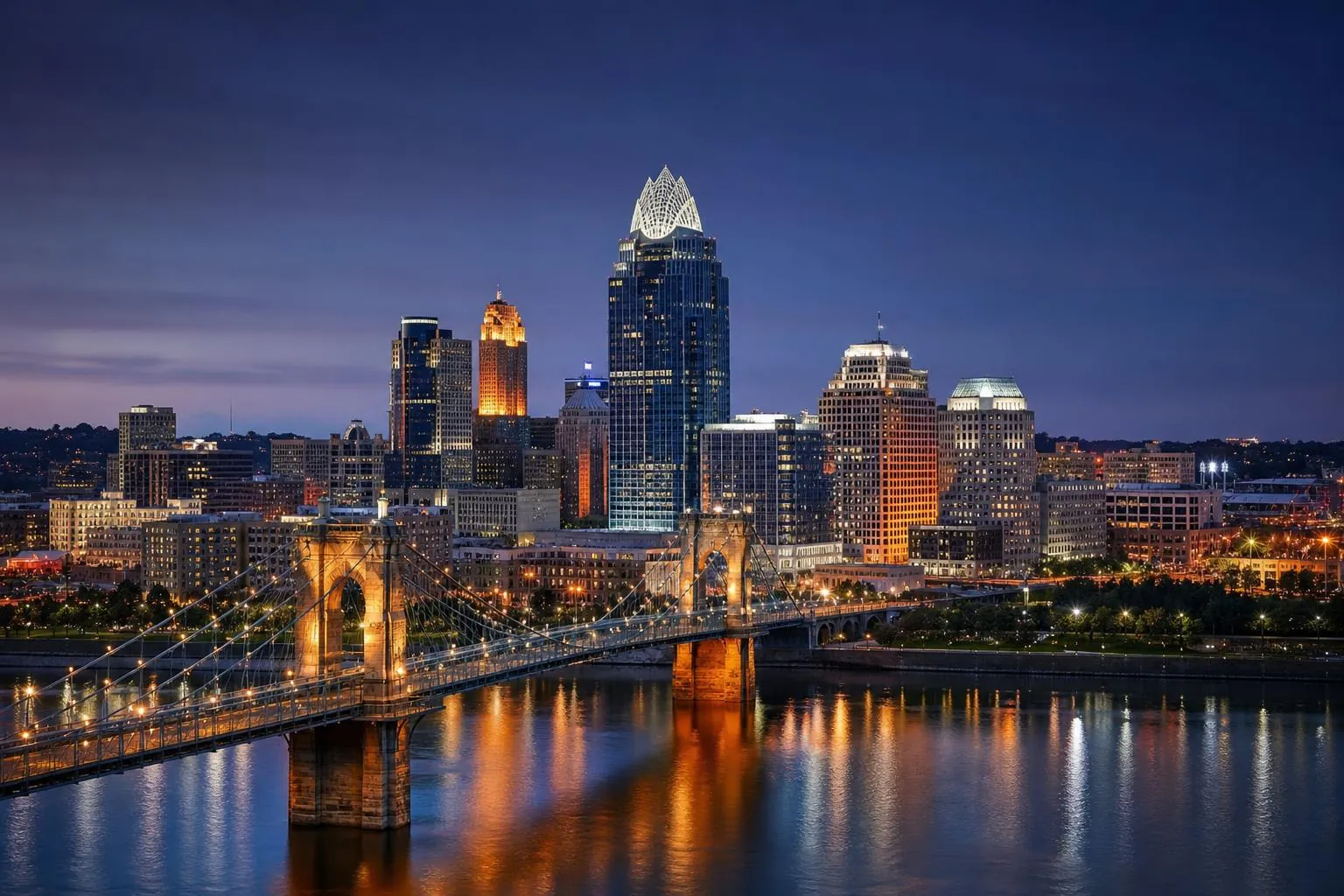 Cincinnati skyline — Tri-State Signs serves Cincinnati commercial sign customers