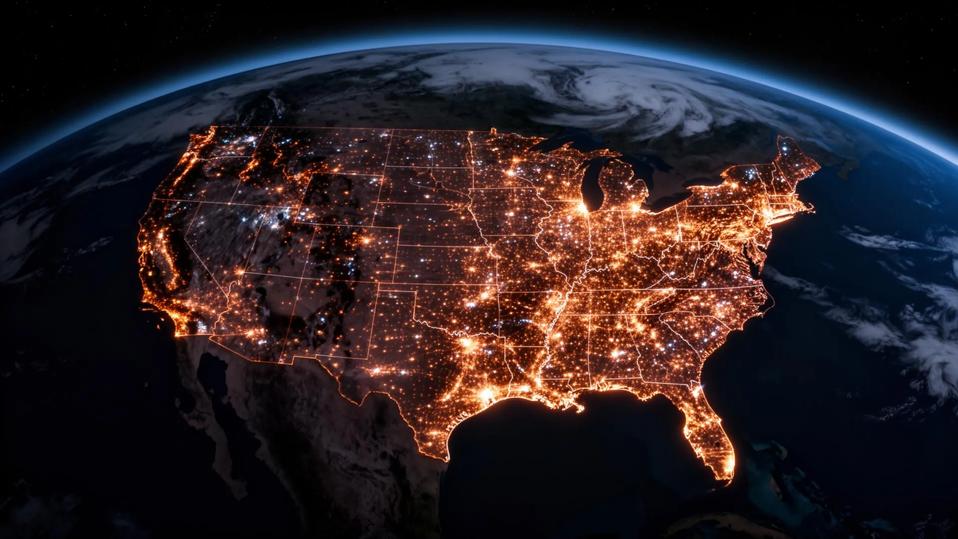 United States illuminated at night — nationwide sign program coverage