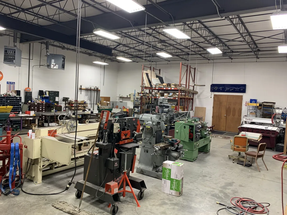Tri-State Signs in-house fabrication shop floor in Hamilton, Ohio