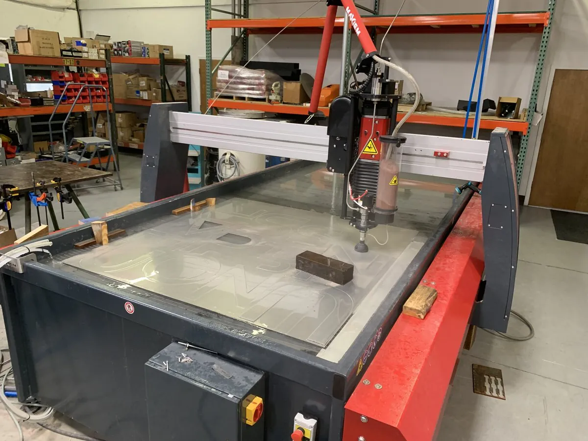 OMAX MAXIEM 1530 waterjet cutting at Tri-State Signs 3